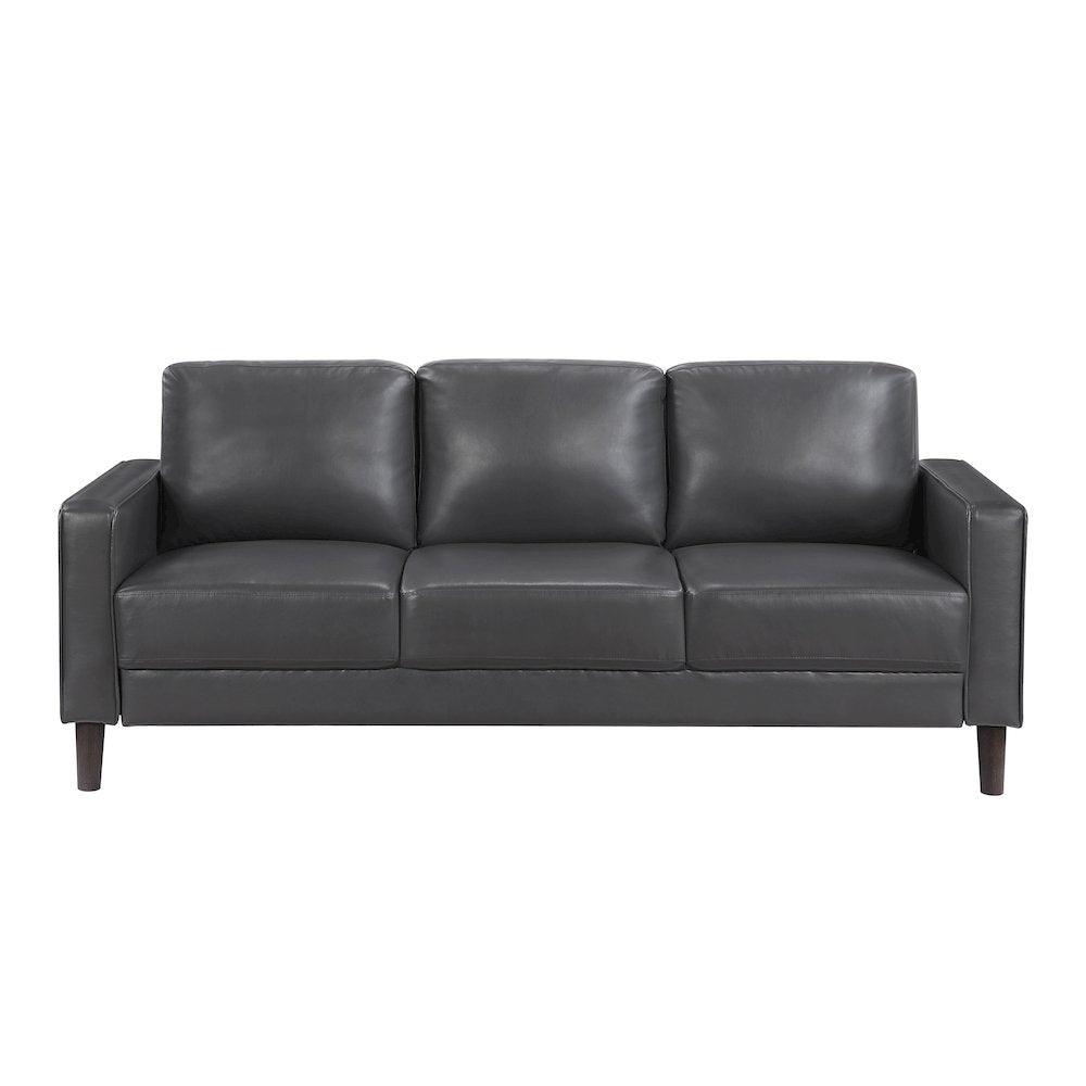 Lexicon Malcolm Faux leather Sofa in Dark Gray