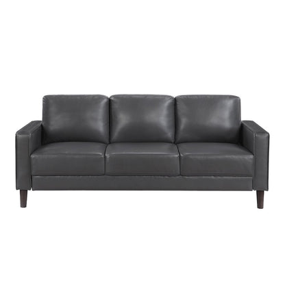 Lexicon Malcolm Faux leather Sofa in Dark Gray