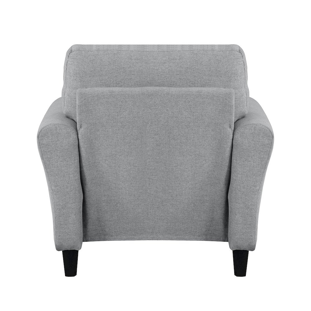 Ellery Textured Fabric Arm Chair In Dark Gray