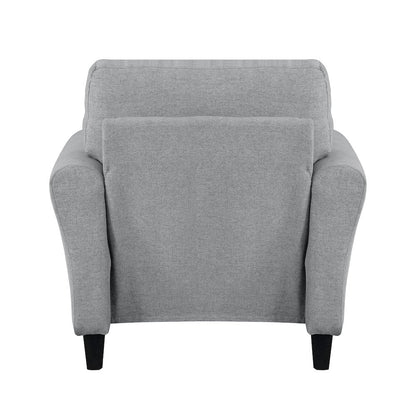 Ellery Textured Fabric Arm Chair In Dark Gray