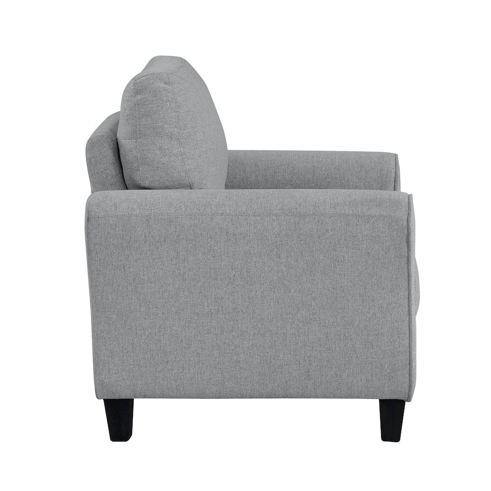 Ellery Textured Fabric Arm Chair In Dark Gray