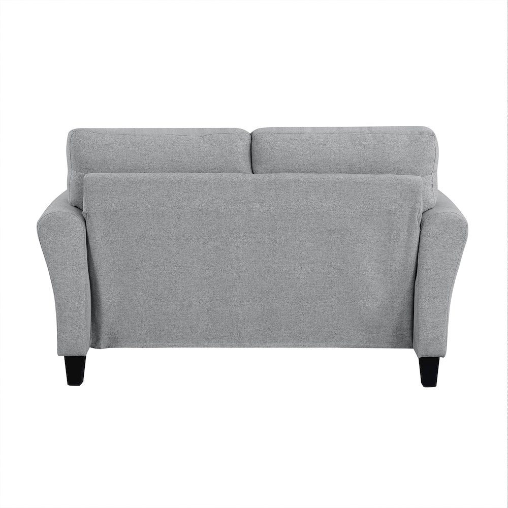 Ellery Textured Fabric Love Seat In Dark Gray