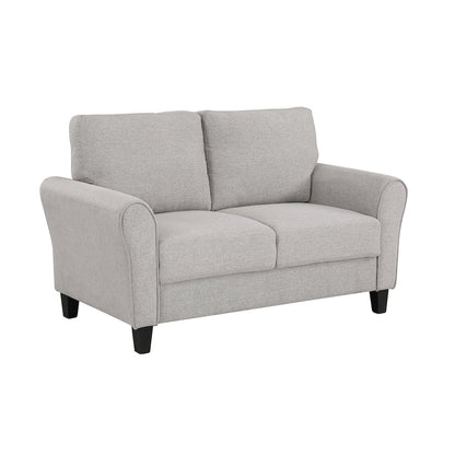 Ellery Textured Fabric Love Seat In Sand
