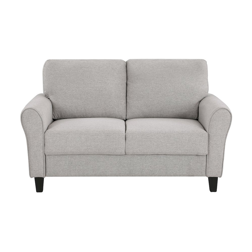 Ellery Textured Fabric Love Seat In Sand