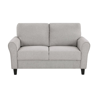 Ellery Textured Fabric Love Seat In Sand