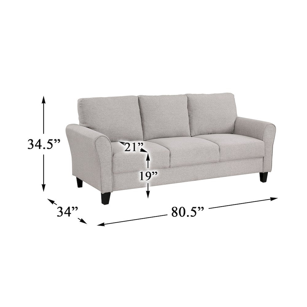 Ellery Textured Fabric Sofa In Sand