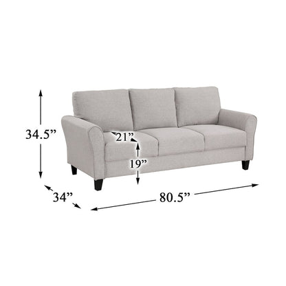 Ellery Textured Fabric Sofa In Sand