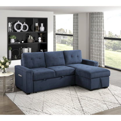 Lexicon Barbara Textured Reversible Sectional in Blue