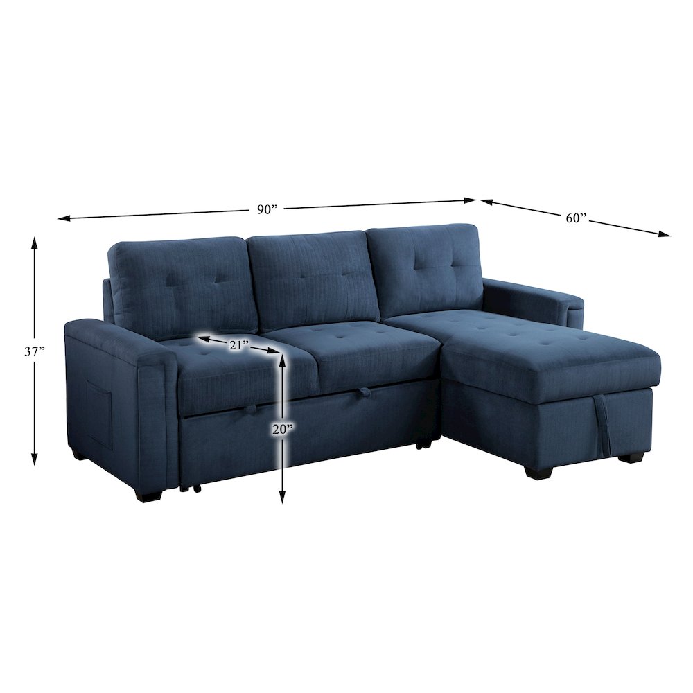 Lexicon Barbara Textured Reversible Sectional in Blue