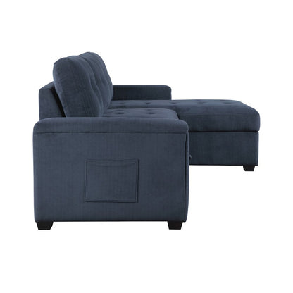 Lexicon Barbara Textured Reversible Sectional in Blue
