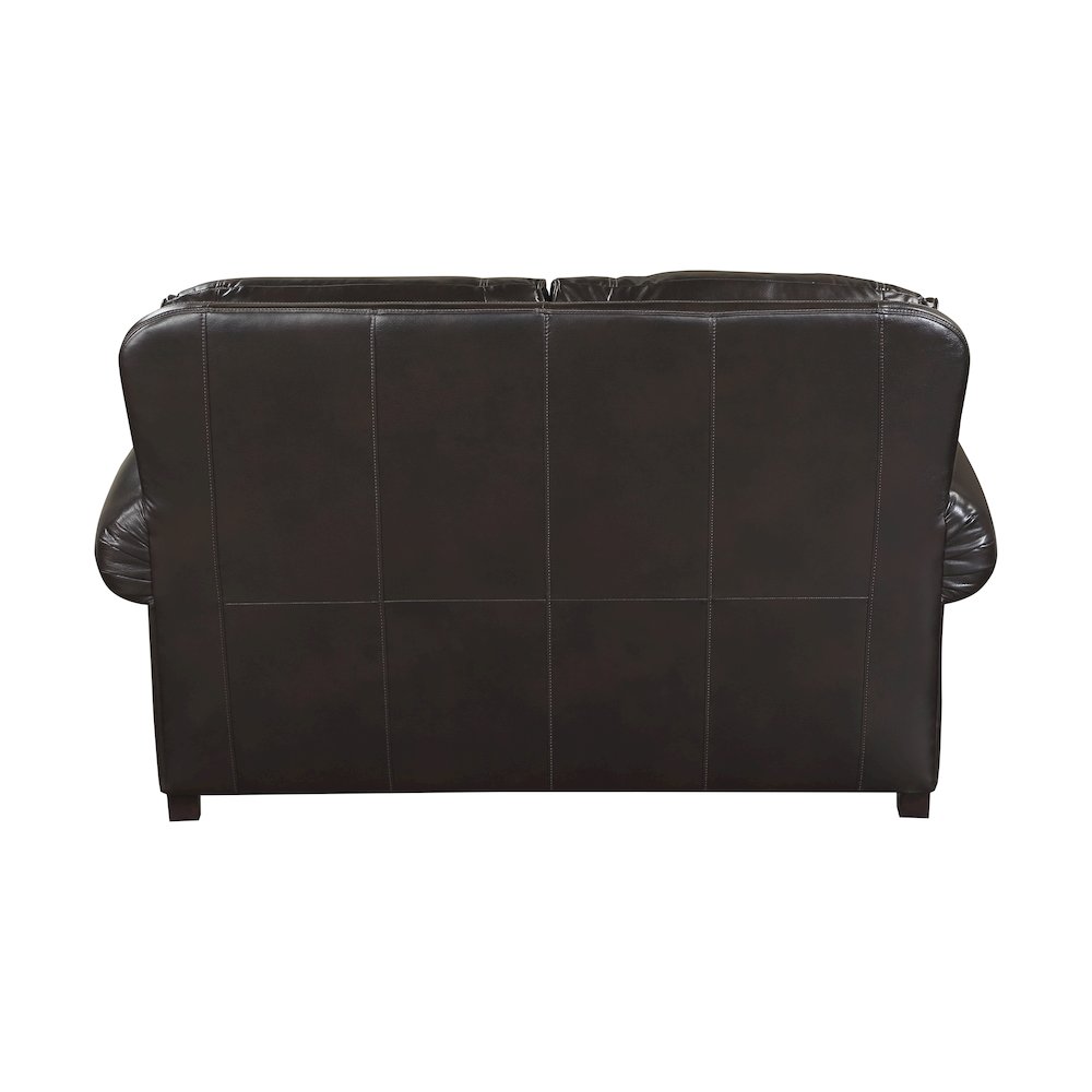 Milford Faux Leather Love Seat In Brown
