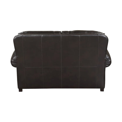 Milford Faux Leather Love Seat In Brown