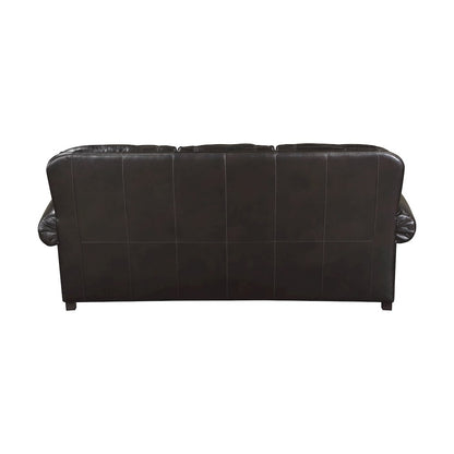 Milford Faux Leather Sofa In Brown