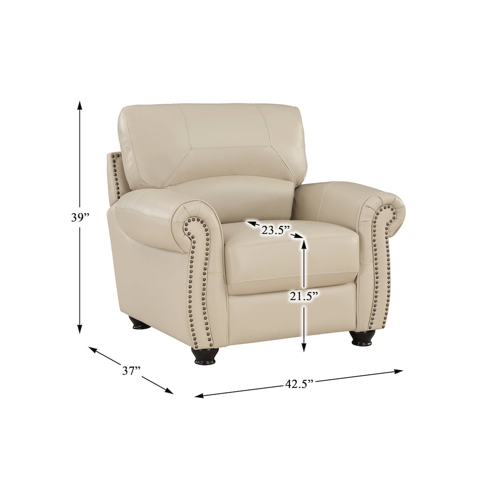 Foxborough Leather Arm Chair In Cream