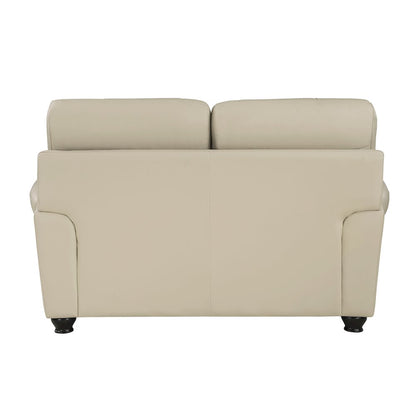 Foxborough Leather Love Seat In Cream