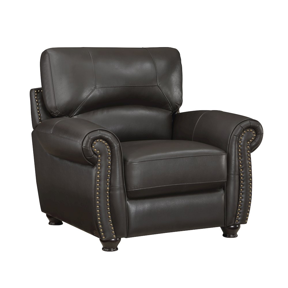 Foxborough Leather Arm Chair In Dark Brown