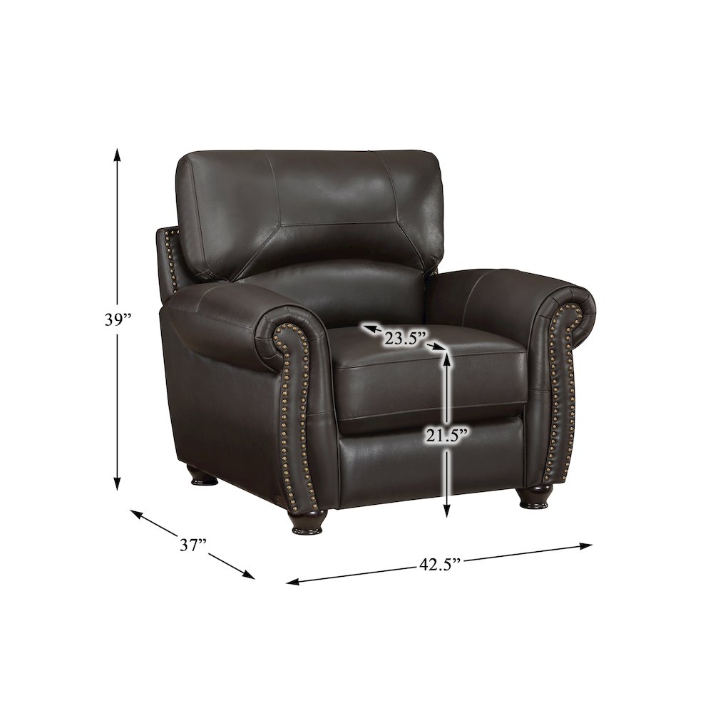 Foxborough Leather Arm Chair In Dark Brown