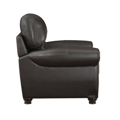 Foxborough Leather Arm Chair In Dark Brown