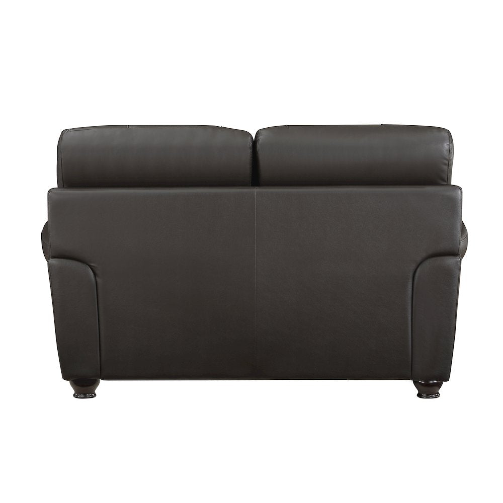 Foxborough Leather Love Seat In Dark Brown