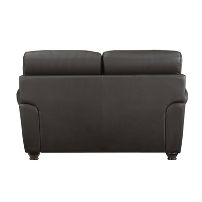 Foxborough Leather Love Seat In Dark Brown