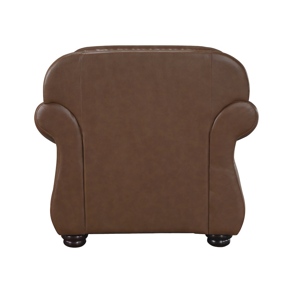 Attleboro Leather Arm Chair In Camel Brown