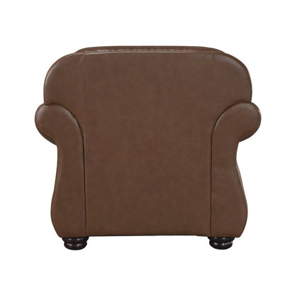 Attleboro Leather Arm Chair In Camel Brown