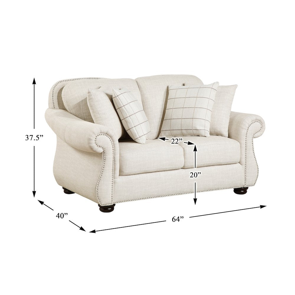 Lexicon Attleboro Textured Love Seat in Beige
