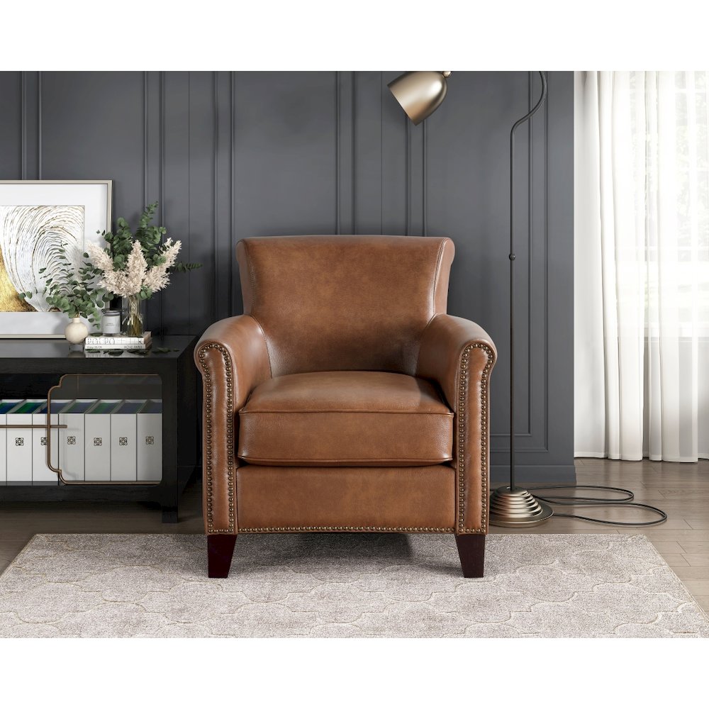 Lexicon Braintree Leather Accent chair in Brown
