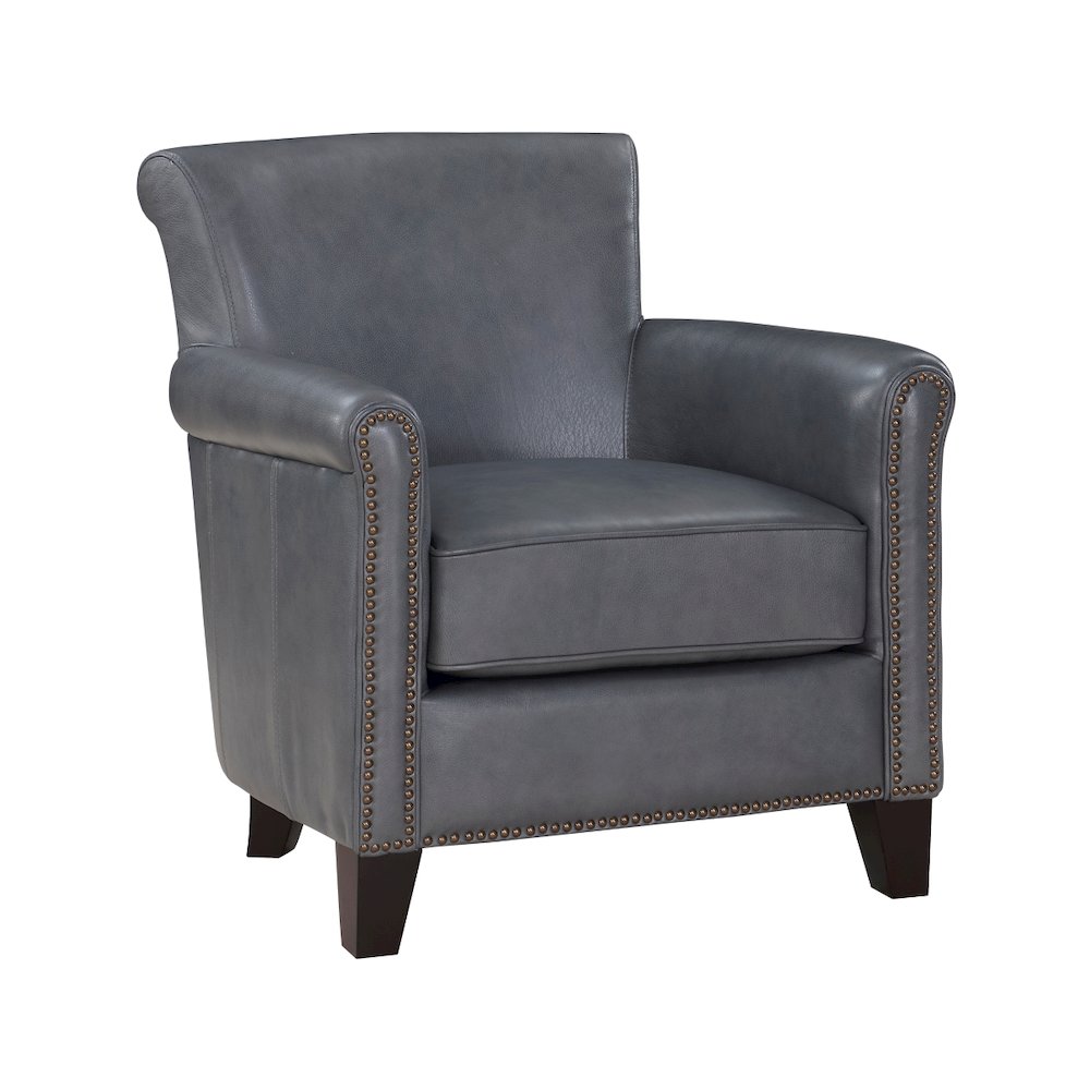 Lexicon Braintree Leather Accent chair in Burnish Gray