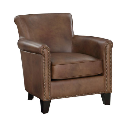Lexicon Braintree Leather Accent Chair in Brown