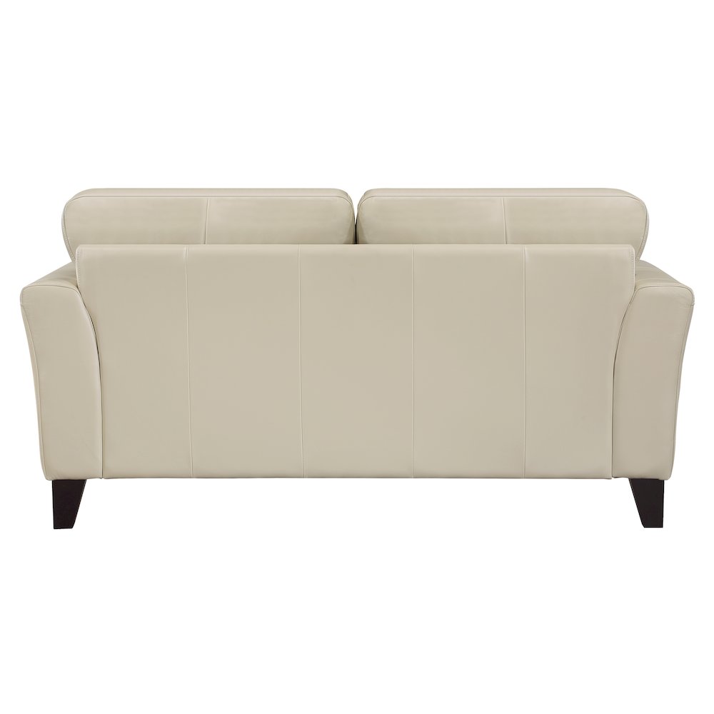 Thierry Leather Love Seat In Cream