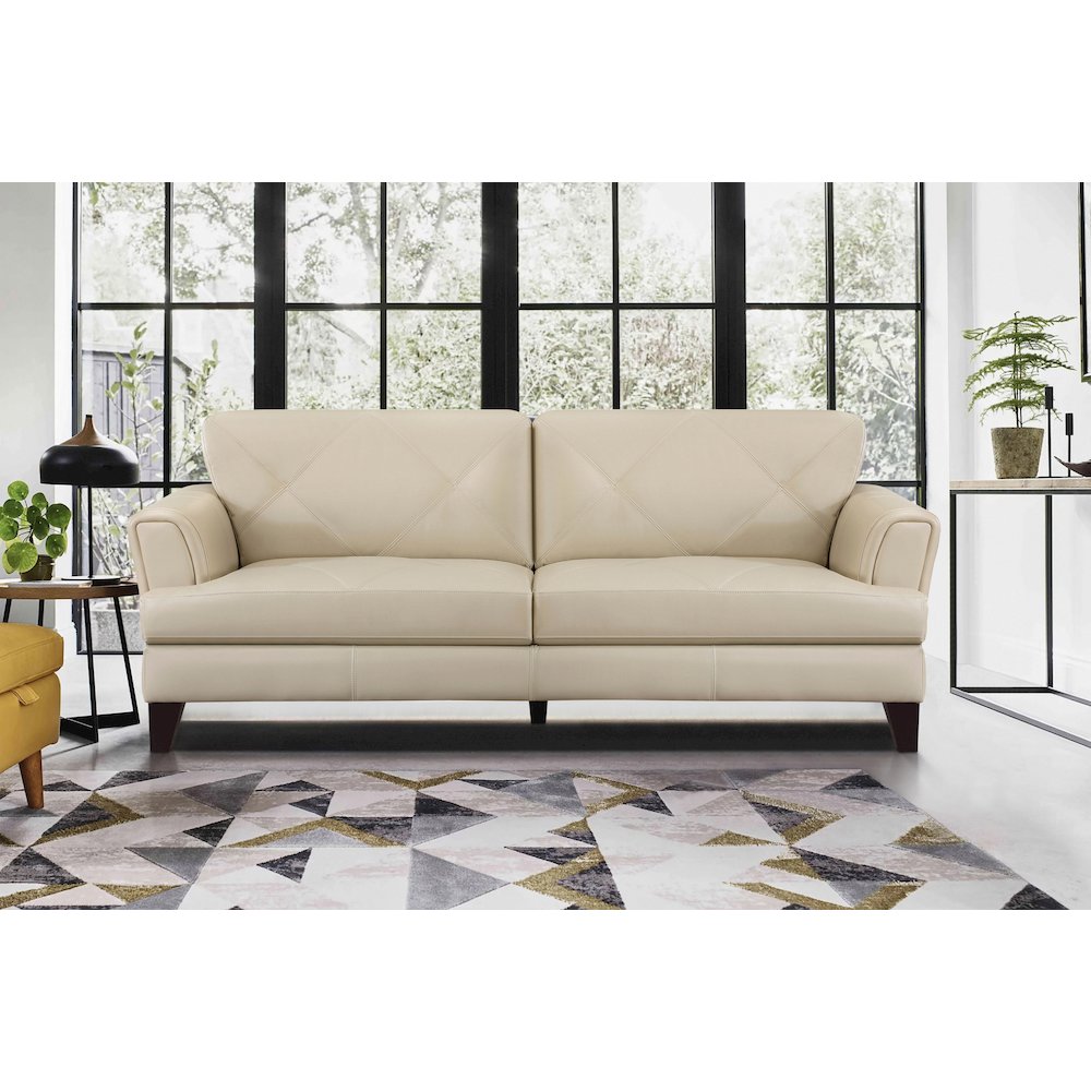 Thierry Leather Sofa In Cream