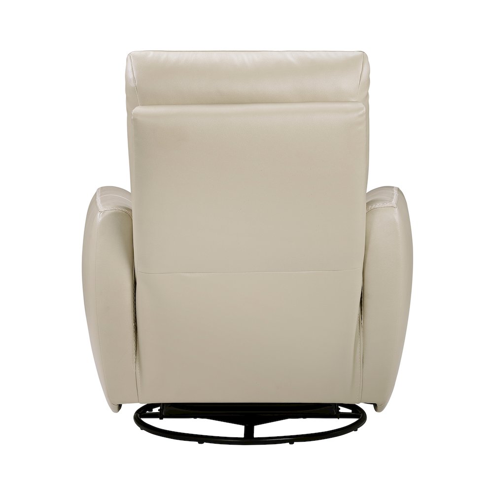 Cassian Leather Swivel Glider Reclining Chair in Taupe