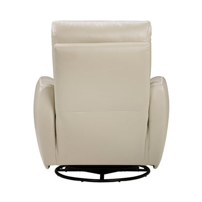 Cassian Leather Swivel Glider Reclining Chair in Taupe
