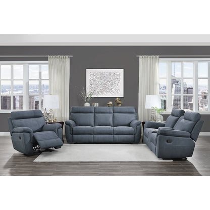 Clifton Microfiber Glider Recling Chair In Blue