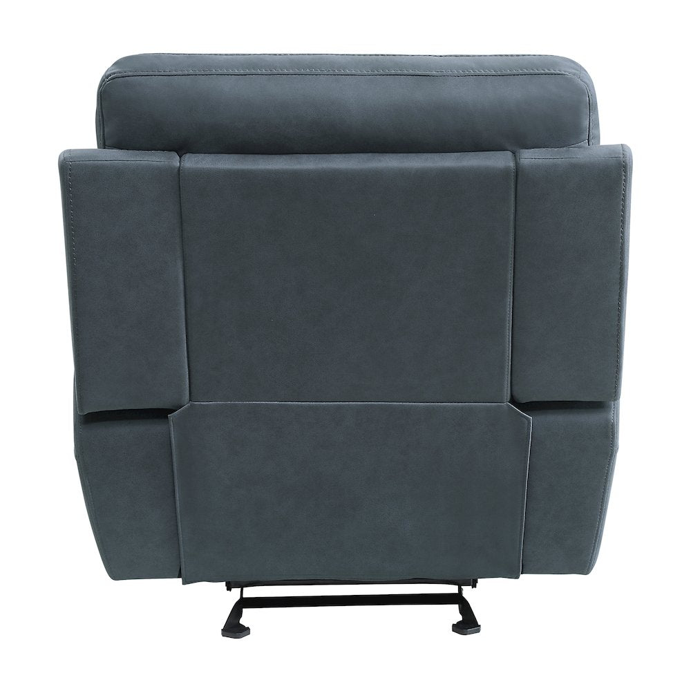 Clifton Microfiber Glider Recling Chair In Blue