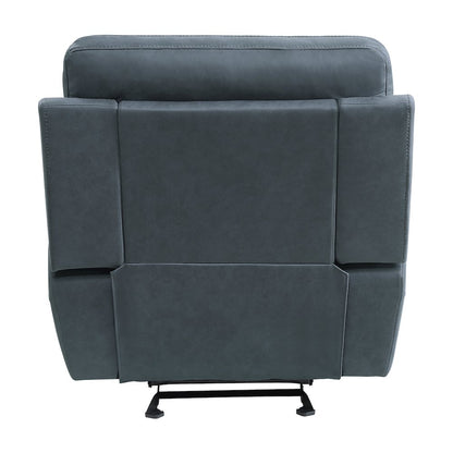 Clifton Microfiber Glider Recling Chair In Blue