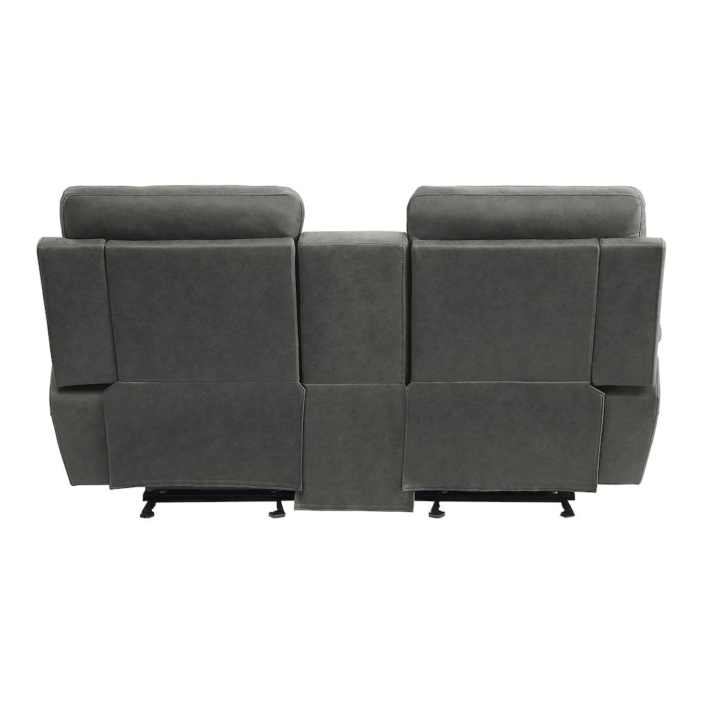 Clifton Microfiber Double Glider Reclining Love Seat In Pewter