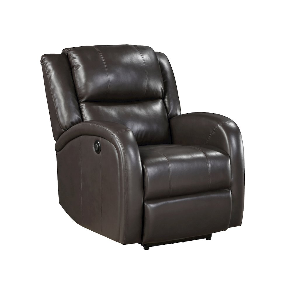 Lexicon Foxcroft Faux Leather Power Reclining Chair in Brown