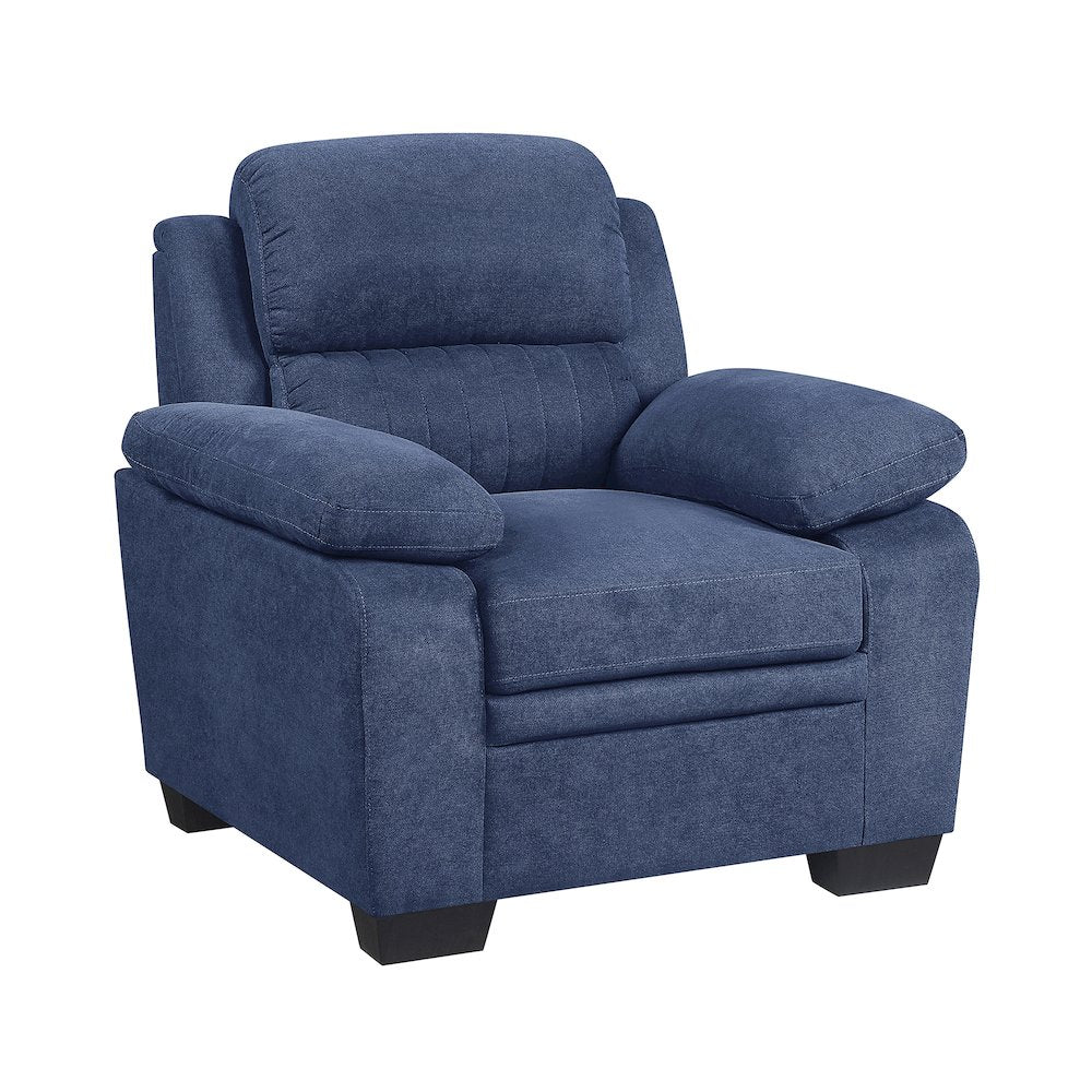 Holleman Textured Fabric Arm Chair In Blue