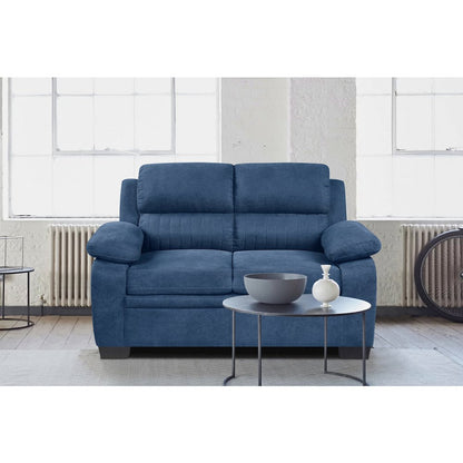 Holleman Textured Fabric Love Seat In Blue