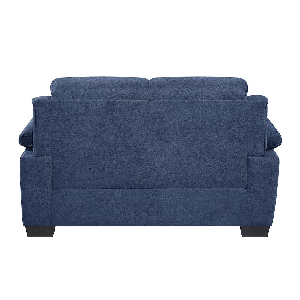 Holleman Textured Fabric Love Seat In Blue