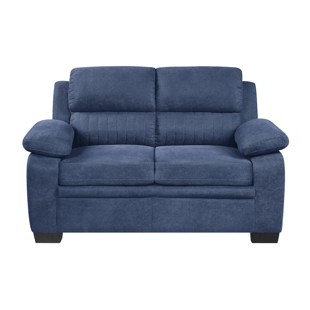 Holleman Textured Fabric Love Seat In Blue