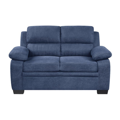 Holleman Textured Fabric Love Seat In Blue