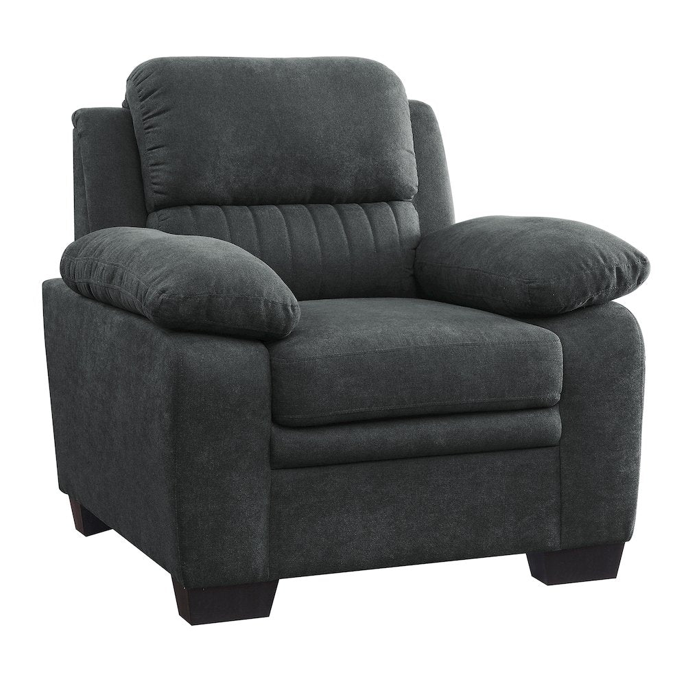 Holleman Textured Fabric Arm Chair In Dark Gray
