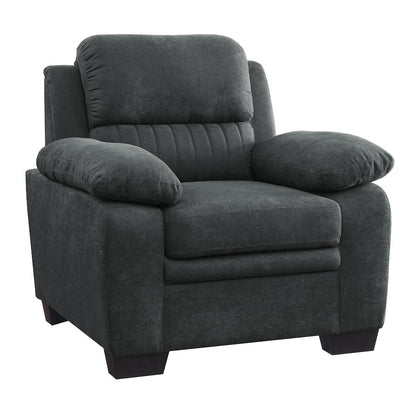 Holleman Textured Fabric Arm Chair In Dark Gray