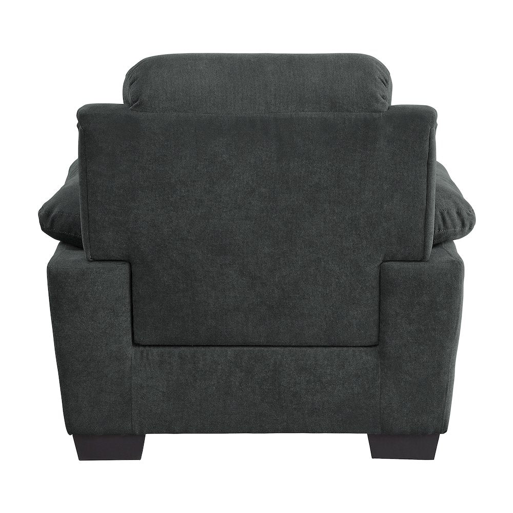 Holleman Textured Fabric Arm Chair In Dark Gray