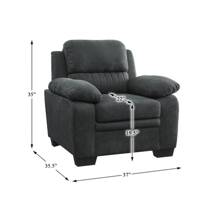Holleman Textured Fabric Arm Chair In Dark Gray