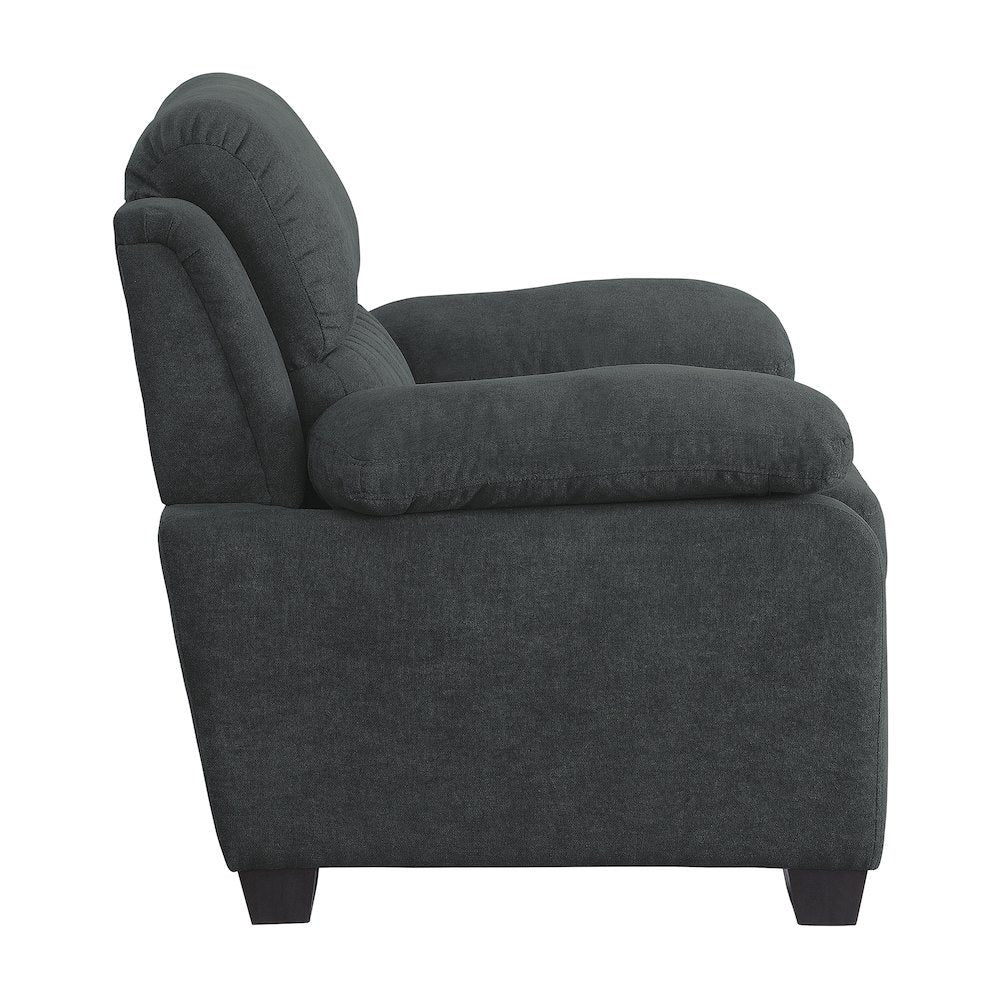 Holleman Textured Fabric Arm Chair In Dark Gray