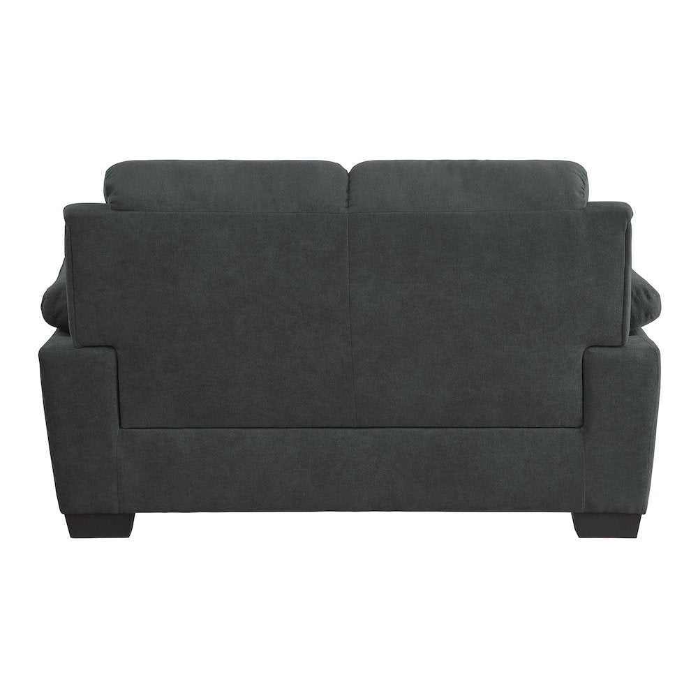 Holleman Textured Fabric Love Seat In Dark Gray